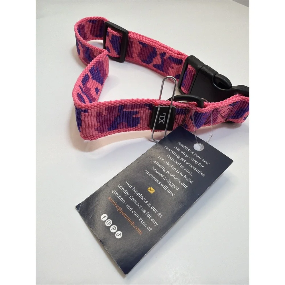 Paw Mob Pink XL Dog Collar